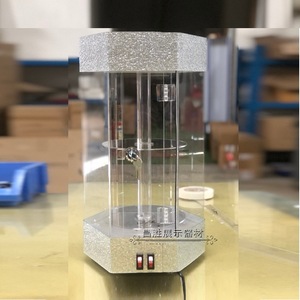Changsheng Exhibition Rotating Acrylic <b>Display</b> <b>Case</b> With Led Lighting Desktop Vertical Customized Modern Style <b>Plastic</b> Shelf - Product Image 2