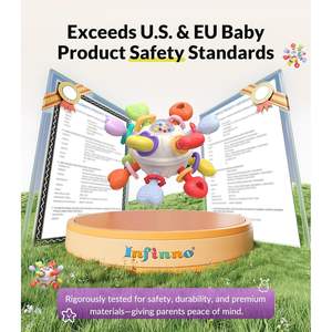 Sonajero de Silicona Líquida de Grado Alimenticio, Libre de BPA, Color Beige, Montessori, Mordedor para Bebés, Juguete Sensorial de Aprendizaje para la Dentición Infantil - Product Image 6