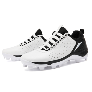 Unisex Microfiber Leather <b>Baseball</b> Cleats Breathable Perforated Upper Rubber Stud Grass Training Shoes - Product Image 2