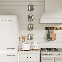 Plaque murale rustique en MDF style ferme, décor personnalisé avec lettre d'amour gravée, écologique, pour chambre et salon