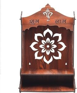 Polished Wooden Puja Mandir for Home Big Size Wall Mounted <strong>Pooja</strong> <strong>Stand</strong> Elegant Wall Hanging Decoration - Product Image 6