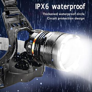 Lampe frontale rechargeable USB super lumineuse 10W haute puissance 1000 lumens XHP50 à 3 modes avec lentille réglable et zoom - Product Image 5