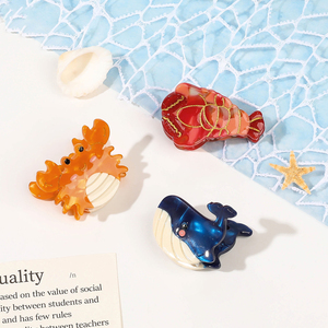 กิ๊บติดผมอะซิเตทลายทางทะเลแบบใหม่ ดีไซน์รูปวาฬ กิ๊บขนาดเล็กกันลื่น สำหรับทรงผมครึ่ง<span class=keywords><strong>หัว</strong></span> ใช้ได้ทุกวัน - Product Image 3