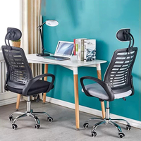 Chaise de bureau visiteur haut de gamme en maille intégrale avec appui-tête et accoudoirs – Vente en gros
