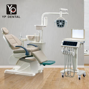Modern <strong>Electric</strong> <strong>Dental</strong> <strong>Chair</strong> <strong>Unit</strong> LED Operating Light Adjustable Headrest Multifunctional Dentist Control System Steel Plastic - Product Image 1