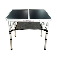 Petite table en aluminium pliante à hauteur réglable pour camping portable avec filet
