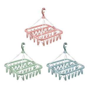 Gancio per stendibiancheria da 32 fermaglio a prova di vento stendino pieghevole in plastica per uso domestico <span class=keywords><strong>appendiabiti</strong></span> - Product Image 1