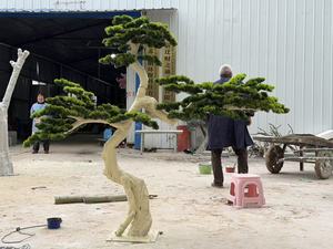 Sculpture de pin bionique haut de gamme, style chinois moderne, plante verte artificielle, pour aménagement paysager de cour et <span class=keywords><strong>escalier</strong></span> - Product Image 2