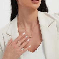 Collier vintage géométrique plaqué or 18 carats en acier inoxydable 304 avec pendentif imitation perle, hypoallergénique, sans ternissement, chaîne fine