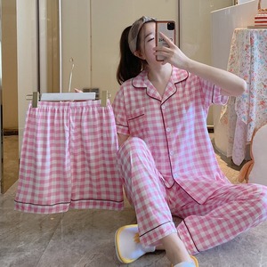 Hàn Quốc mùa xuân Ngắn Tay Áo Ngủ 3PC thiết lập baju tidur nhập khẩu daster Pijama wanita murah Pijama mujer Pyjama Femme PJ cho phụ nữ - Product Image 3