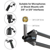 Support de microphone de studio professionnel réglable en métal pour CS1, bras articulé rotatif à 360°