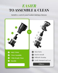 <b>Masticating</b> Slow <b>Juicer</b> High Yield Cold Press Stainless Steel Household Use Automatic Pulp Ejection Nutrient Extractor Electric - Product Image 5