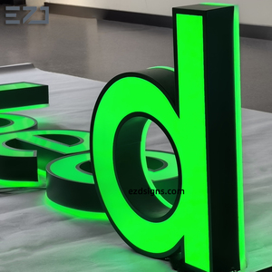 EZD Panneau avant de magasin d'affaires extérieur rougeoyant personnalisé Lumière <span class=keywords><strong>verte</strong></span> 3D LED Lettres de canal pour la publicité - Product Image 5