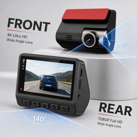 4K Araç Gösterge Paneli Kamerası Çift Lensli Araç DVR'ı WiFi GPS 1.5F Süper Kapasitörlü 24 Saat Park Monitörü Tip C Döngü Kayıt
