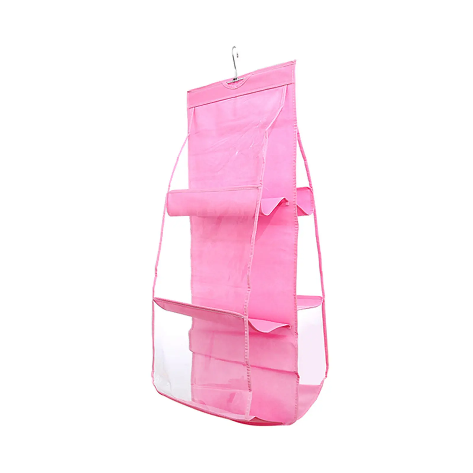 Household Foldable Durable Handbag Organizer Hanging Bag with Multiple Pockets With Transparent Window