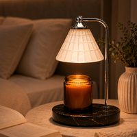 Lampe chauffe-bougie électrique à intensité variable avec minuterie et contrôle de la luminosité, diffuseur de cire en verre pour aromathérapie, décoration intérieure, cadeau de Noël