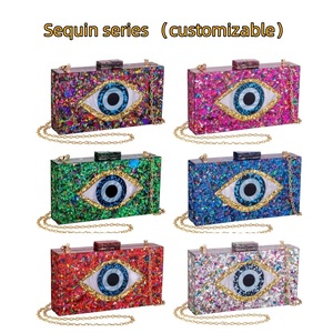 Bolsos de Mano de Lujo para Mujer, Bolsos de Noche con Ojos Malvados y Diseño de Mármol, Lentejuelas, Nuevos <span class=keywords><strong>Colores</strong></span> Personalizados para Fiestas, Uso Diario y Cumpleaños - Product Image 4