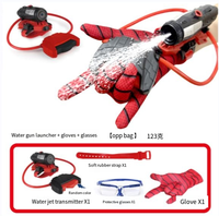 Pistol Air Plastik ABS Spiderman Musim Panas, Mainan Peluncur Pergelangan Tangan untuk Anak-anak, Permainan Pantai Luar Ruangan