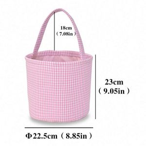 <b>Easter</b> Decoration Tote <b>Basket</b>, Grid-Style Storage Bucket, Atmosphere Ornament Handbag - Product Image 1
