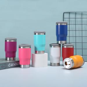 Gobelet isotherme personnalisé 4-en-1 en acier inoxydable à double paroi de 14 oz, support pour canettes, tasse droite, refroidisseur de canettes pour canettes de bière de 14 oz - Product Image 2