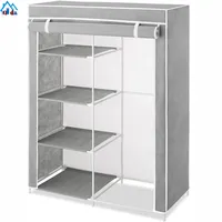 Armario portátil de acero de alta calidad para dormitorio, organizador de almacenamiento, armario plegable