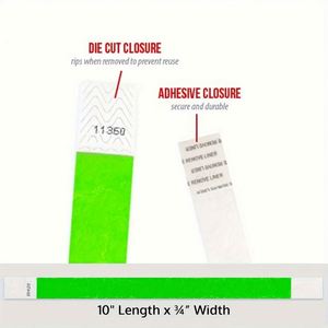 Pulseras de Tyvek en Blanco de 25*250mm, Color Sólido, Imprimibles, Resistentes al Agua, Pulseras de Papel Tyvek - Product Image 3