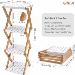 Cómodo Durable barata bambú libro de esquina estante moderno estantes estantería de madera escalera blanco mdf con 4 niveles - Product Image 3