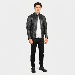 Stylish <b>Men</b> <b>Leather</b> <b>Jacket</b> OEM Supplier Custom Logo Wholesale Bulk Motorcycle Coats Cheap Slim Fit <b>jacket</b> for <b>men</b> - Product Image 1