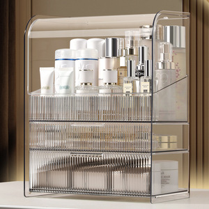 Cosmetic <b>storage</b> box, dustproof transparent desktop <b>dressing</b> <b>table</b>, lipstick and skincare product <b>storage</b> rack, organizer cabine - Product Image 1