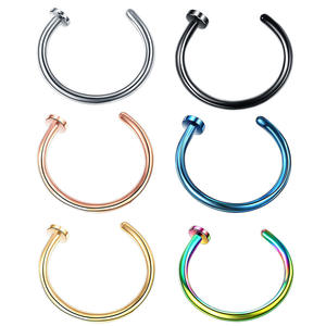 Pequeño Delgado 316l Acero Quirúrgico Nariz Labio Aro Abierto Anillo C Tipo Aro <span class=keywords><strong>Piercing</strong></span> Stud Cuerpo 6 Colores 6mm 8mm 10mm <span class=keywords><strong>Piercing</strong></span> Joyería - Product Image 3