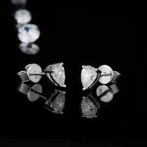 RINNTIN APE61 Fine Jewelry Minimalism Gold Plated 925 Sterling Silver Pear Cutting Cubic Zirconia Stud Earrings