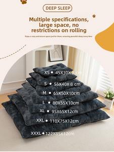 Velvet Corduroy Dual-<b>Sided</b> Pet Bed Orthopedic Thickened Oversized Anti-Skid Soft Warm Washable - Product Image 2