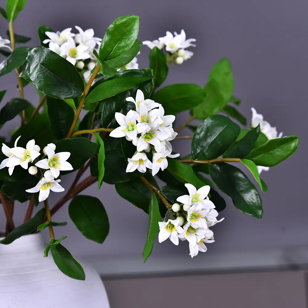 E357 Fabrikdirekt Großhandel künstliche einzelne Zitronenblume Blätter Wohnzimmer Hotel Gästehaus Fenster Heimtisch Blumen