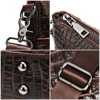Vente en gros de porte-documents classiques pour hommes en cuir de crocodile véritable gaufré, luxe, bureau, logo personnalisé, fermeture à glissière