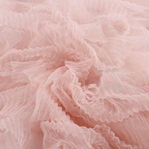 Tissu en <span class=keywords><strong>tulle</strong></span> plissé froissé 100 % polyester, design économique, vente en gros, pour robe de mariage de petite fille, <span class=keywords><strong>jupe</strong></span> à étages - Product Image 4