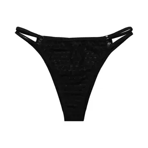 Bragas de encaje para mujer, tangas bordadas de encaje, Tanga, calzoncillos con espalda en T, ropa interior ajustable para mujer, lencería Sexy