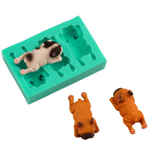 Bulldog Fondant Cake Silicone Mold 3 Cavities Dog Shape Baking DIY Candy Soap Mold - Product Image 5