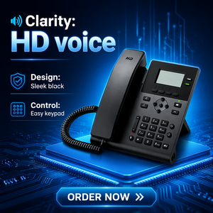 Telepon VoIP Enterprise KS30 Layar LCD 2,3 Inci dengan Lampu Latar, 2 Akun SIP, Audio HD, Linux, POE, untuk Kantor Pemerintahan - Product Image 1