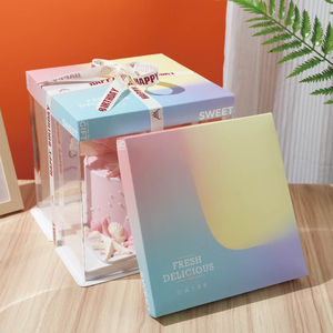 Bán Buôn Tùy Chỉnh Có Thể Gập Lại Vuông Màu Hồng Rõ Ràng Pet Nhựa <span class=keywords><strong>Pop</strong></span> Bánh Hộp Bánh Bao Bì Hộp Với Nắp Cho Đám Cưới Sinh Nhật - Product Image 3