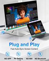 Émetteur-récepteur sans fil Bigway en plastique amélioré 2026, portée 328FT/100M, Plug & Play, double bande, décodage 4K, sortie 1080P pour PC/projecteur/TV