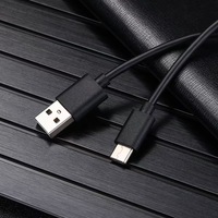 Cable USB 2.0 a Tipo-C Negro de 0.5M, Conductor de Cobre Puro para Teléfonos Móviles, Computadoras, Cámaras, Carga Rápida de 3A, Ecológico