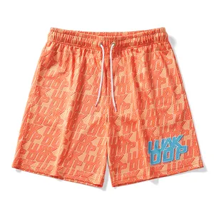 Nuovi Shorts estivi in Mesh arancione pantaloncini hiphop da uomo in maglia sportiva Casual da uomo in Mesh traspirante per il Fitness