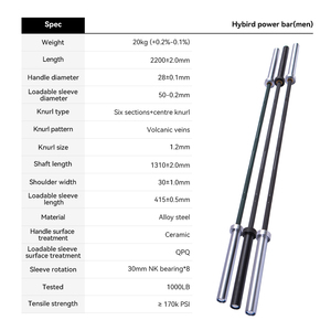 Livepro thép chất lượng cao Thiết bị tập thể Dục Đào Tạo cạnh tranh phòng tập thể dục điện Tạ 20kg Barbell <span class=keywords><strong>Bar</strong></span> - Product Image 2