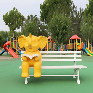 Banc sculpté d'éléphant en résine colorée personnalisée détail artistique peint à <span class=keywords><strong>la</strong></span> main siège d'art public extérieur centre commercial <span class=keywords><strong>zoo</strong></span> parc à thème - Product Image 2