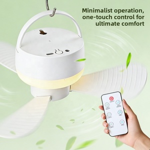 Ventilador de Techo Silencioso sin Escobillas, Recargable por USB, con Luz Nocturna LED, Mini Ventilador Compacto para Uso Nocturno de Estudiantes - Product Image 3
