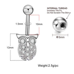 Bijoux de <span class=keywords><strong>piercing</strong></span> en acier inoxydable avec ailes d'<span class=keywords><strong>ange</strong></span> avec zircone Anneau de <span class=keywords><strong>nombril</strong></span> en forme de cœur en zircone pour <span class=keywords><strong>piercing</strong></span> au <span class=keywords><strong>nombril</strong></span> - Product Image 4