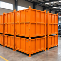 Cage de stockage pliable, conteneur en maille repliable pour le recyclage des métaux ferreux, stockage industriel, manutention des matériaux, usine OEM