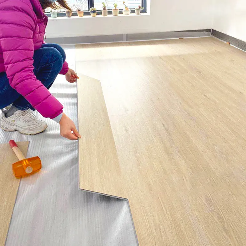 Sbucciare e incollare la plancia di legno piso spc brillo plance-plast impiallacciatura di plancia di vinile pavimenti spc