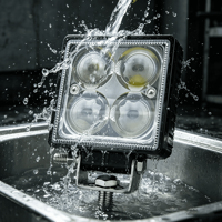 3Inch 12W Square LED Work Light 4D Optical Lens IP68 Waterproof 12-48V 800lm Auxiliary Driving Lamp Offroad Car Truck Forklift