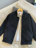 Veste d'uniforme de baseball personnalisée de style européen et américain pour hommes et femmes toile de haute qualité avec fermeture éclair décontractée col montant logo à l'avant